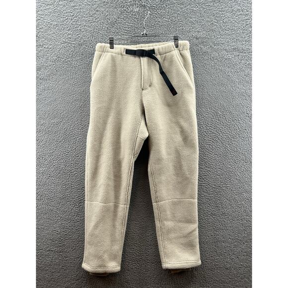 Gramicci Boa Deep Pile Fleece Track Pants Tan Jogger Sherpa Mens Size Small - Picture 1 of 3